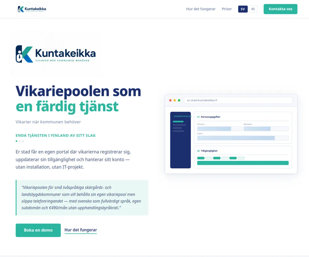 Kuntakeikka – webbplats av Naguprint
